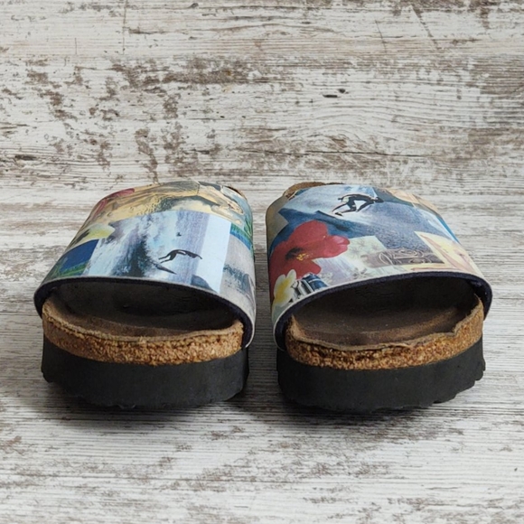 Sz 36 Birkenstock Hawaii Beach Print Slide Sandal - Picture 8 of 14